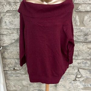 Burgundy Off-Shoulder Sweater